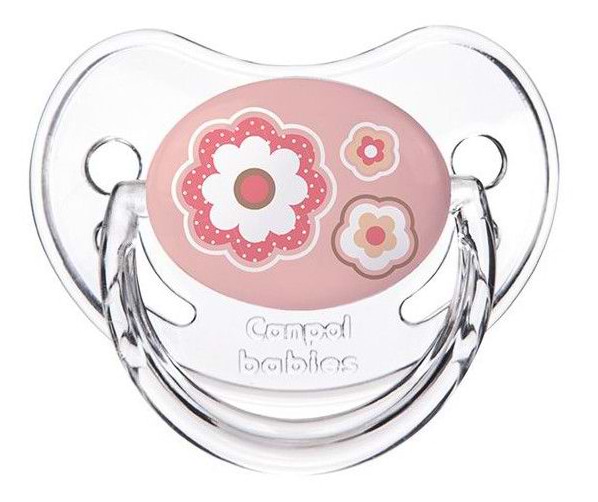 Анатомическая пустышка Canpol babies 6-18 м Newborn baby розовые цветы (22/566_pin)