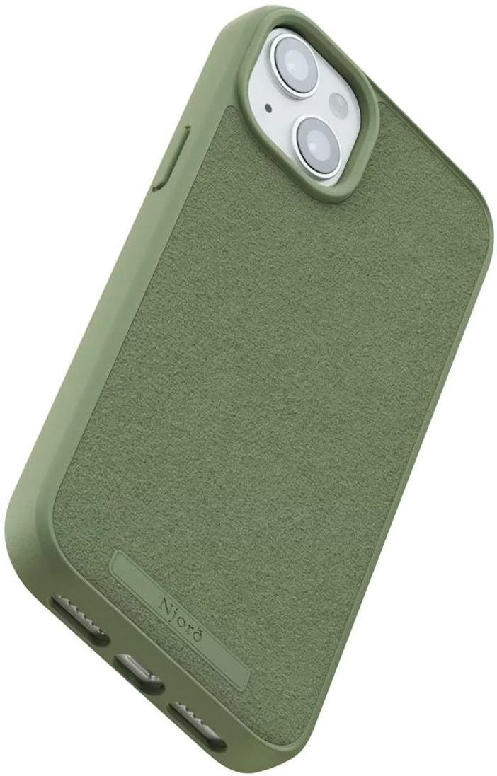 Фото - Чохол для смартфону Njord Suede MagSafe Case Olive for iPhone 15 Plus (NA52SU06)