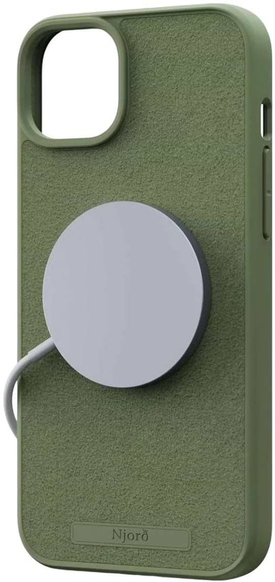 Фото - Чохол для смартфону Njord Suede MagSafe Case Olive for iPhone 15 Plus (NA52SU06)
