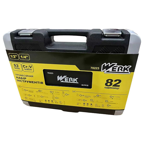 Фото - Набор инструментов Werk 1/2" i 1/4" 82 шт. (70223)
