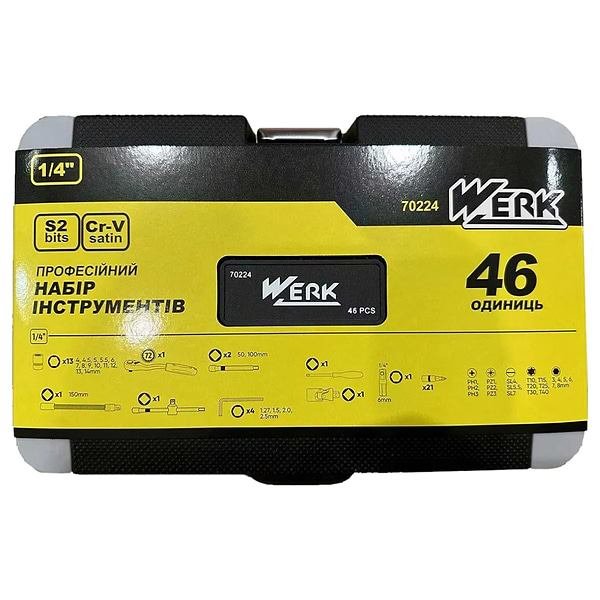 Фото - Уцінка - Набір інструментів Werk 1/4" 46 шт. (70224)