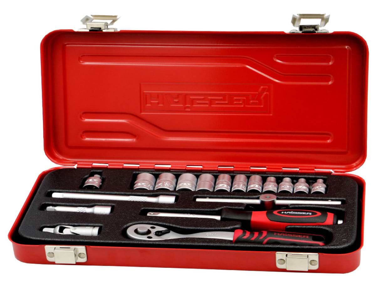Набор торцевых головок Haisser с трещоткой 1/4" 18 шт. (70193)