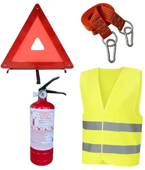 Набір для авто Poputchik технічної допомоги з вогнегасником ВП-1 Аварійний (33-018-IS)