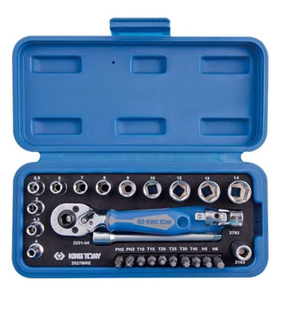 Набір торцевих голівок KING TONY 27 шт. (2527MRE)