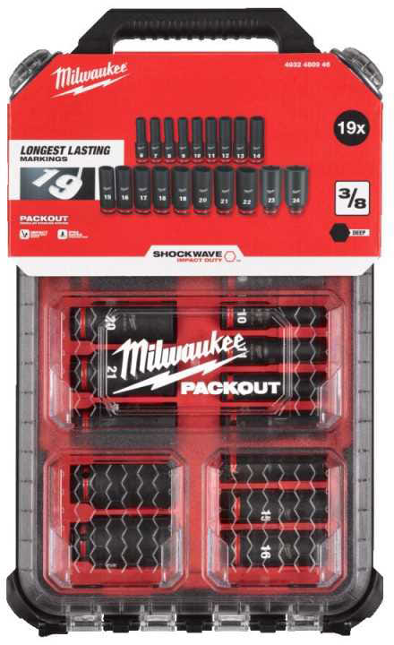 Набор торцевых головок KING TONY ShW 3/8" STD PACKOUT 19 шт. (4932480946)