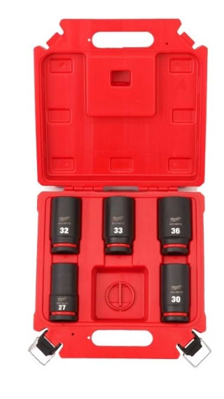 Фото - Набір торцевих голівок KING TONY ShW 1'' STD 27/30/32/33/36 мм 5 шт. (4932498752)