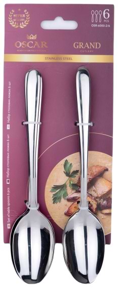 Фото - Набір чайних ложок OSCAR Grand 6 шт. (OSR-6000-4/6)