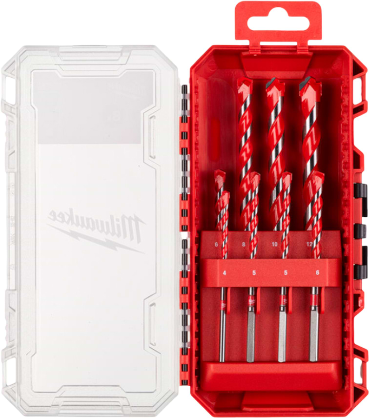 Набір свердел Milwaukee Premium, 8 шт, 4-12мм, кейс (4932493881)