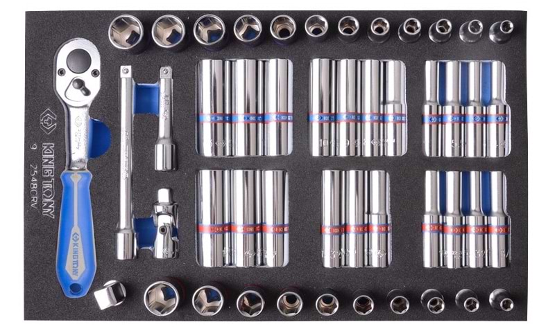 Набір торцевих голівок KING TONY EVA 1/4" 48 пр. (9-2548CRV)