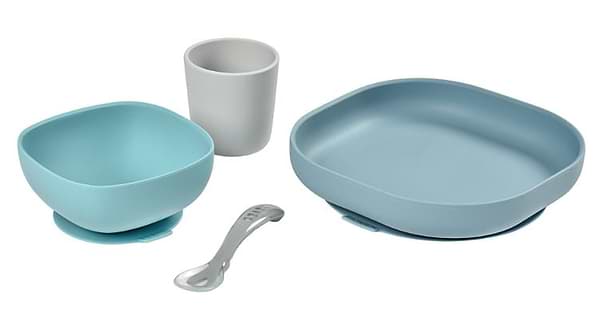 Фото - Набір дитячий Beaba Blue/Gray 4 пр. (913472)