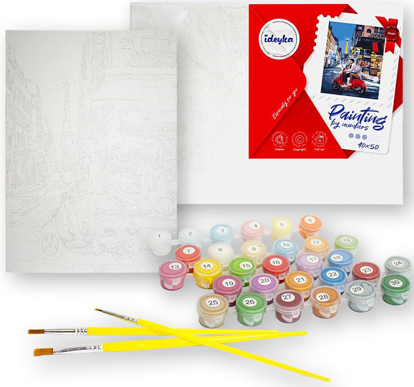 Фото - Картина за номерами Ideyka "Чарівні янголятка © Рафаель Санті" 40х50см (KHO4829)