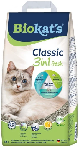Наповнювач бентонітовий Biokat's Classic Fresh 3in1 0,1 – 5мм 18 л (4002064613796)