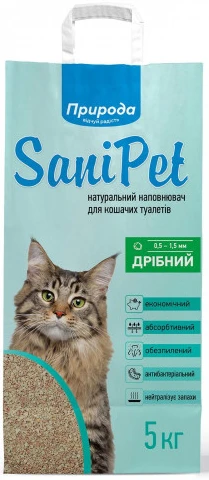Наповнювач бентонітовий Природа Sani Pet дрібна гранула 5 кг (4823082407842)