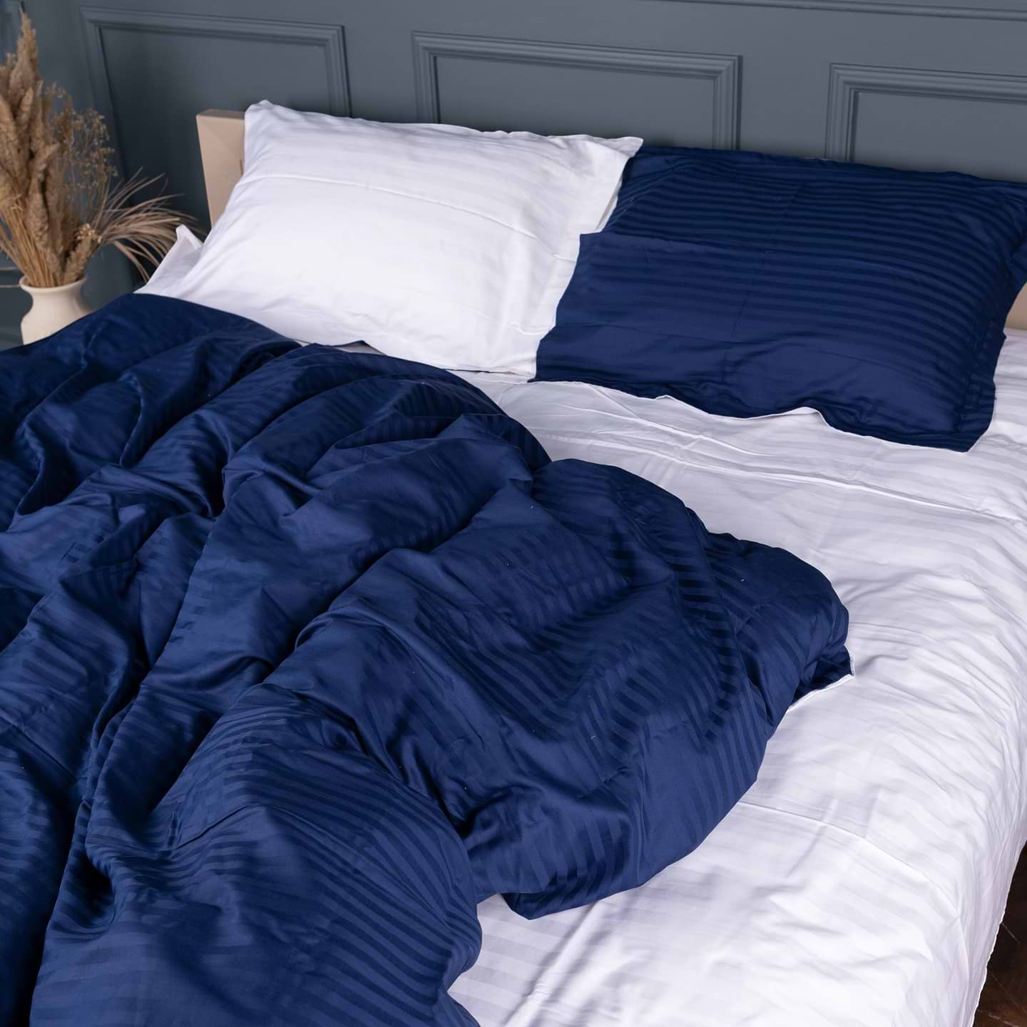 Комплект постельного белья детский MirSon Satin Stripe 30-0020 + 30-0001 Naskirin 110х140 (2200005247389)