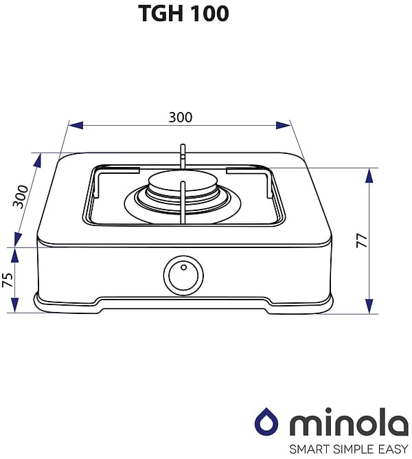 Фото - Уценка - Плита газовая настольная Minola TGH 100 BL