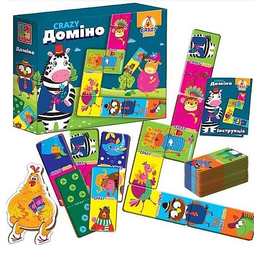Фото - Настільна гра (5-7 років) Vladi Toys Crazy Доміно укр. (VT8055-10)