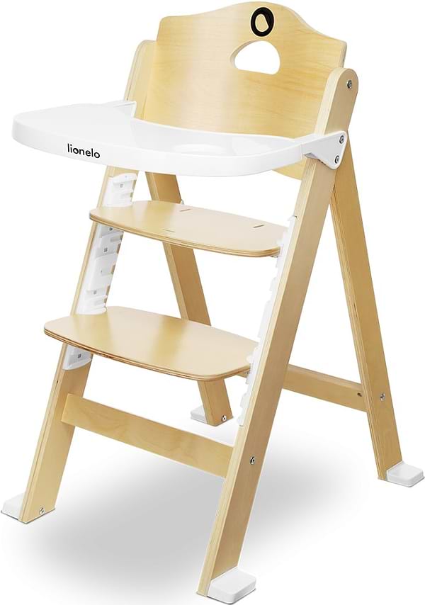 Фото - Стільчик для годування класичний Lionelo Floris White Natural