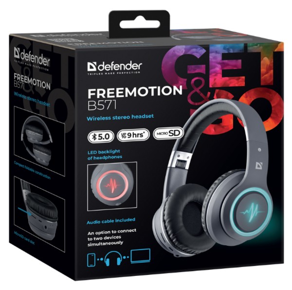 Фото - Навушники повнорозмірні бездротові Defender FreeMotion B571 (63571)