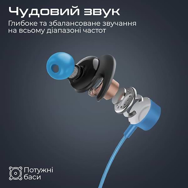 Фото - Навушники вкладиші бездротові Promate blend.blue