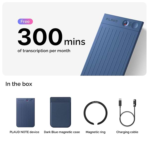 Фото - Диктофон Plaud.AI Note Navy Blue (NB-100-NB)