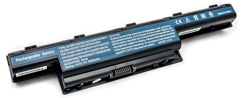 Аккумулятор для ноутбука PowerPlant ACER Aspire 4551 (AS10D41, AC 4741, 3S2P) 10.8V 6600mAh (NB00000064)