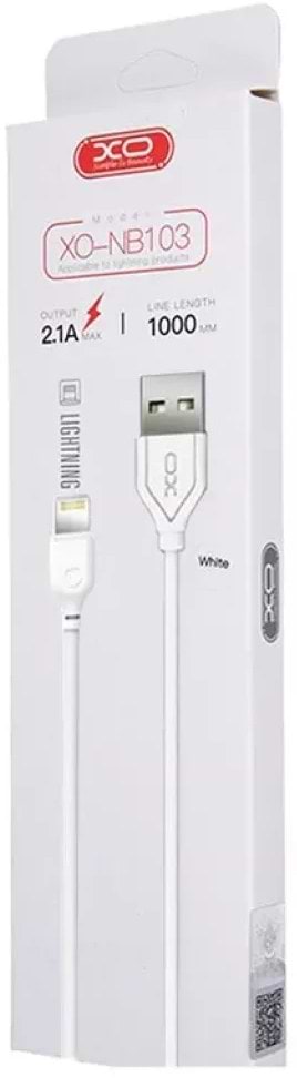Фото - Кабель синхронизации данных XO lightning NB103 2.1A/1m White (NB103-L-WH)