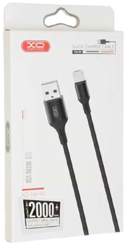 Фото - Кабель синхронізації даних XO microUSB NB143 Braided 1.5A/2m Black (NB143-M2-BK)