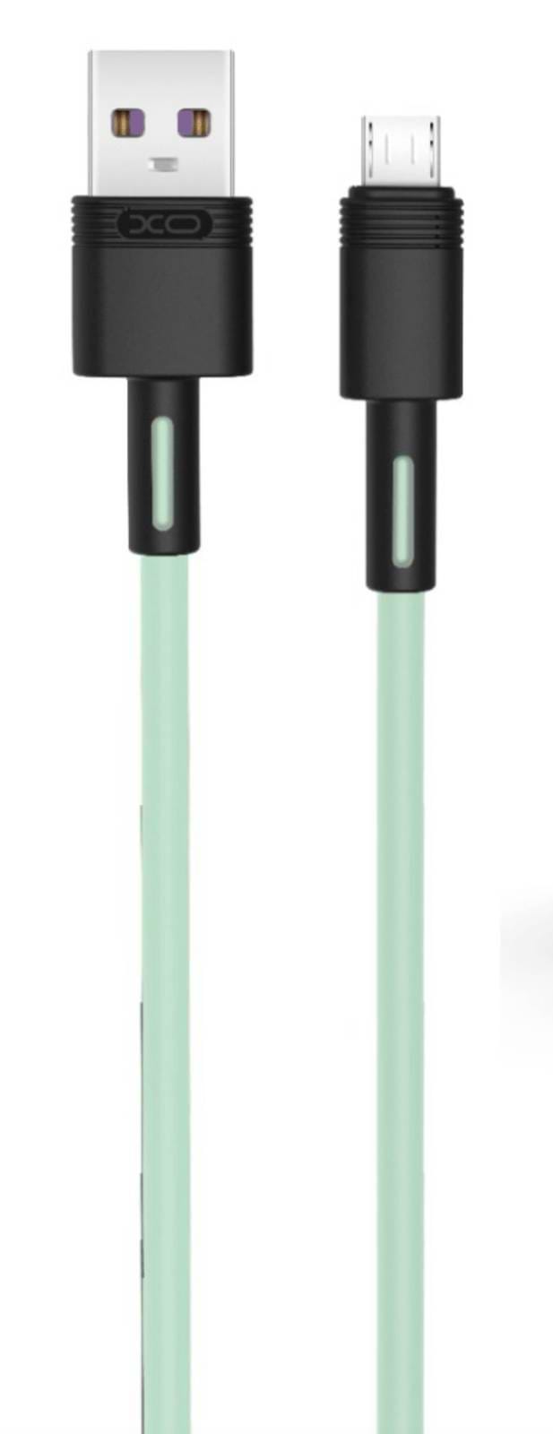 Кабель синхронізації даних XO microUSB NBQ166 5A/1m Green (NB166-M-1-GR)