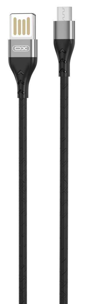 Кабель синхронізації даних XO microUSB NB188 Double-side 2.1A/1m Black (NB188-M-1-BK)