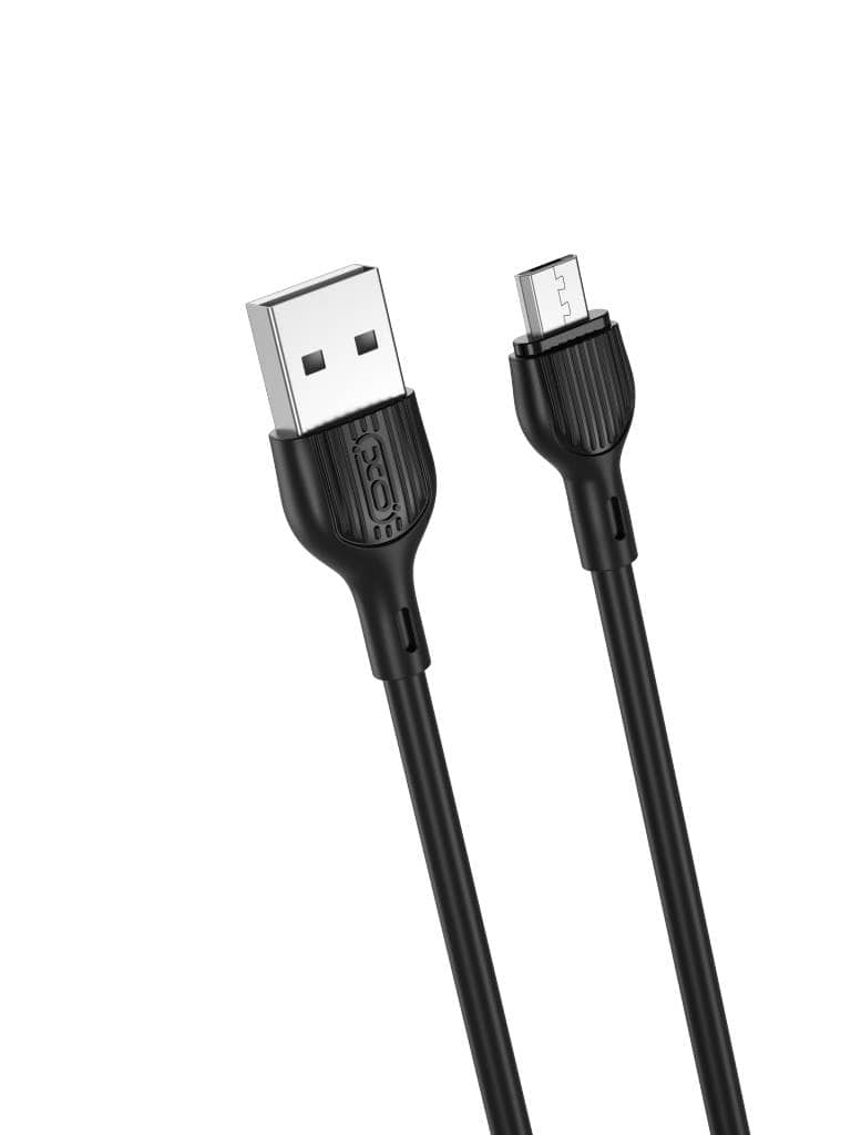 Кабель синхронизации данных XO microUSB NB200 2.1A/1m Black (NB200-M-BK) - Фото 1