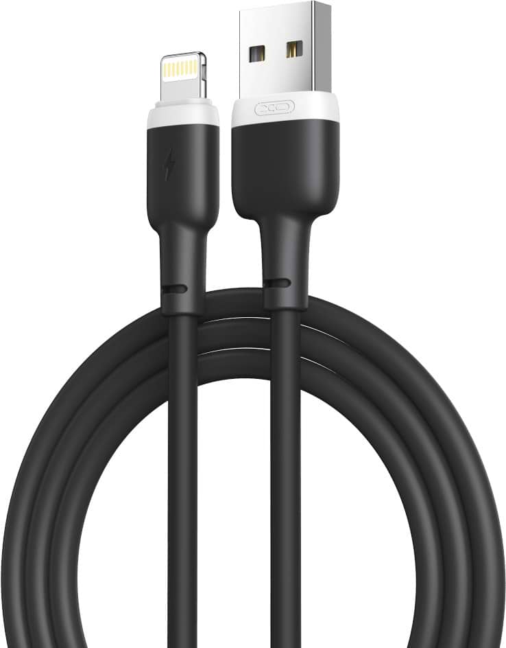 Кабель синхронізації даних XO Lightning NB208 Liquid Silicone 2.1A/1m Black (NB208-L-1-BK)