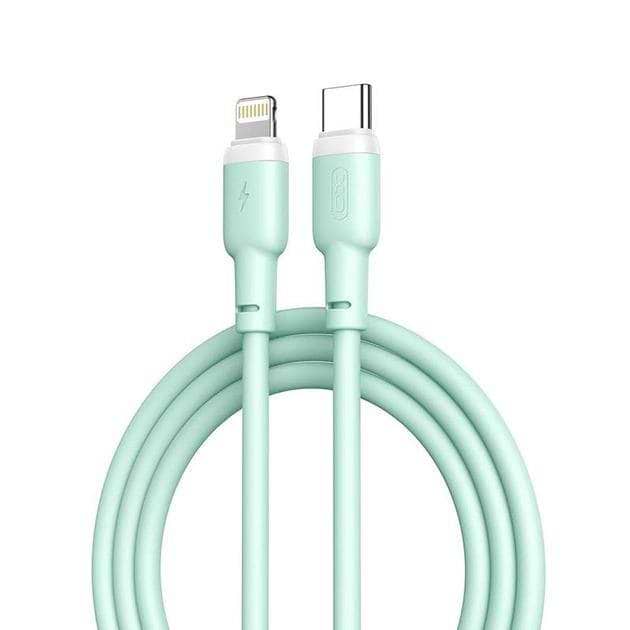 Кабель синхронізації даних XO Type-C to Lightning NB208A Liquid Silicone 20W 1m Green (NB208A-TC-1-GR)