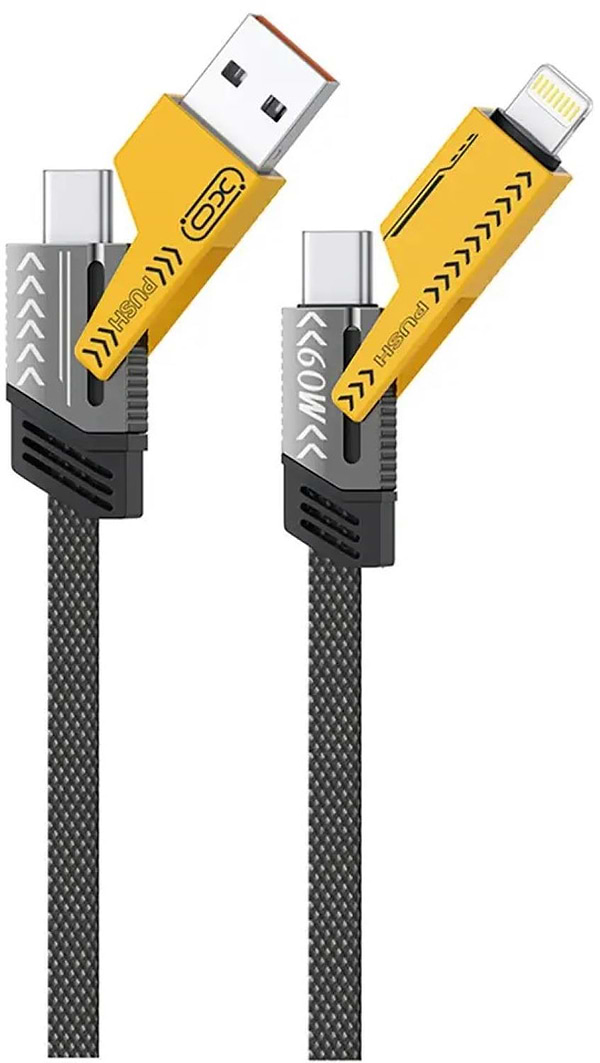 Фото - Кабель синхронізації даних XO Type-C/Type-A - USB Type-C/Lightning (NB283-CAI.gray)