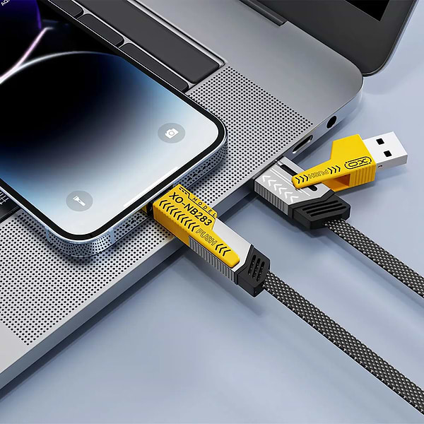 Фото - Кабель синхронізації даних XO Type-C/Type-A - USB Type-C/Lightning (NB283-CAI.gray)