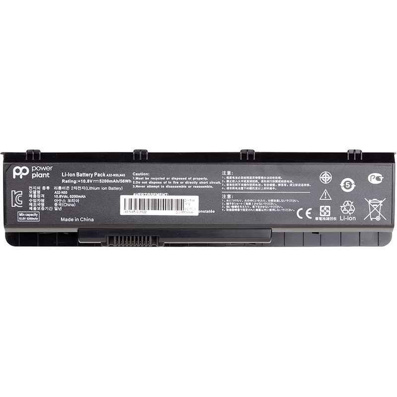Аккумулятор для ноутбука PowerPlant ASUS N55 Series (A32-N55) 10.8V 5200mAh (NB431106)