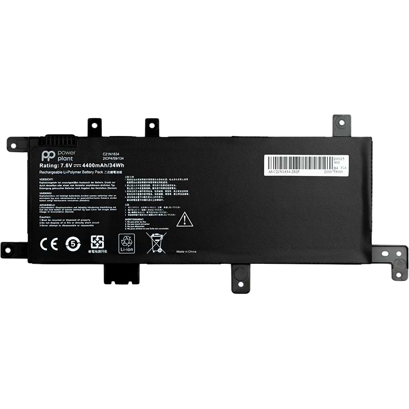 Аккумулятор для ноутбука PowerPlant ASUS VivoBook A580U (C21N1634) 7.6V 4700mAh (NB431144)