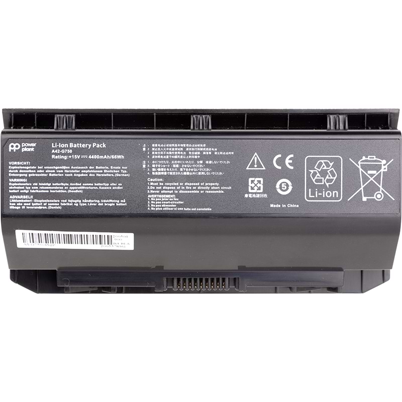 Аккумулятор для ноутбука PowerPlant ASUS G750 Series (A42-G750) 15V 4400mAh (NB431205)