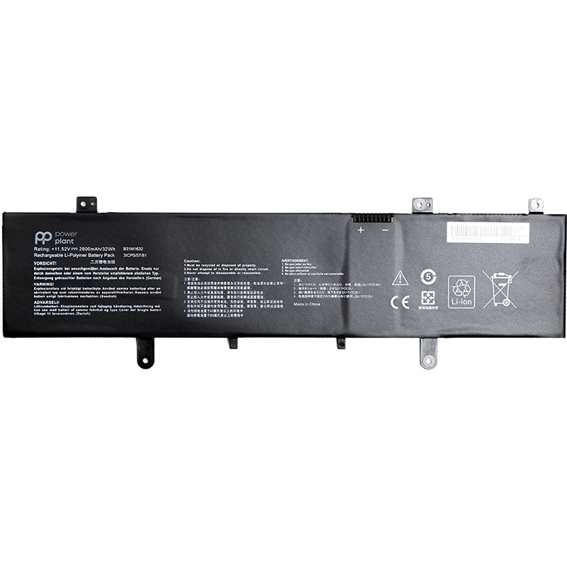 Акумулятор для ноутбука PowerPlant ASUS Vivobook 14 X405 (B31N1632) 11.52V 2800mAh (NB431410) - Фото 1