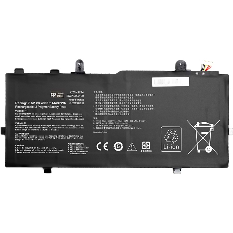 Аккумулятор для ноутбука PowerPlant ASUS VivoBook Flip 14 TP401MA (C21N1714) 7.6V 4900mAh (NB431427)
