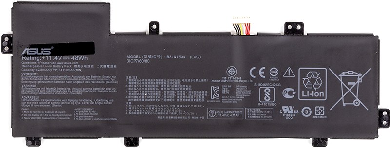 Акумулятор для ноутбука PowerPlant ASUS Zenbook UX510 (B31N1534) 11.4V 4240mAh (original) (NB431571) - Фото 1
