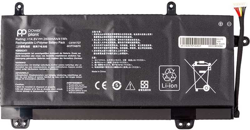 Аккумулятор для ноутбука PowerPlant ROG GU501 Series (C41N1727) 14.8V 2800mAh (NB431984)
