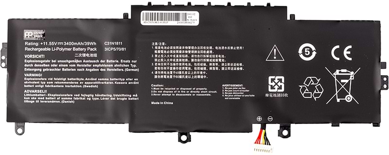 Аккумулятор для ноутбука PowerPlant ASUS ZenBook 14 (C31N1811) 11.55V 3400mAh (NB431991)