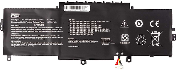 Фото - Аккумулятор для ноутбука PowerPlant ASUS ZenBook 14 (C31N1811) 11.55V 3400mAh (NB431991)