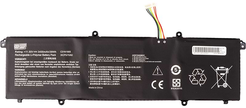 Аккумулятор для ноутбука PowerPlant ASUS VivoBook S13 (C31N1905) 11.55V 3400mAh (NB432011)