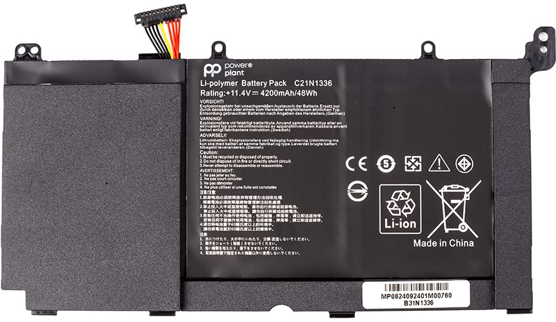 Аккумулятор для ноутбука PowerPlant ASUS VivoBook A551L (B31N1336) 11.4V 4200mAh (NB432165)
