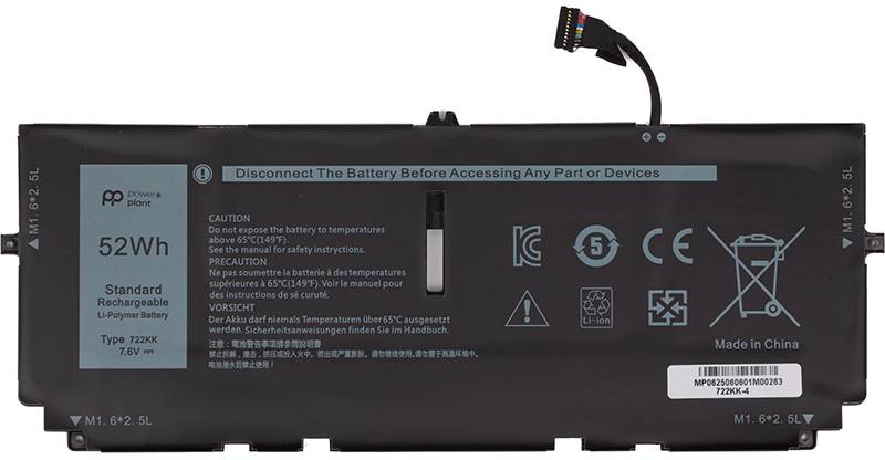 Аккумулятор для ноутбука PowerPlant DELL XPS 13 9300 Series (722KK) 7.6V 6842mAh (NB442195)