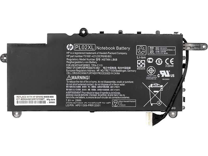 Аккумулятор для ноутбука PowerPlant HP Pavilion 11-N X360 (HSTNN-LB6B) 7.6V 29Wh (NB460816)