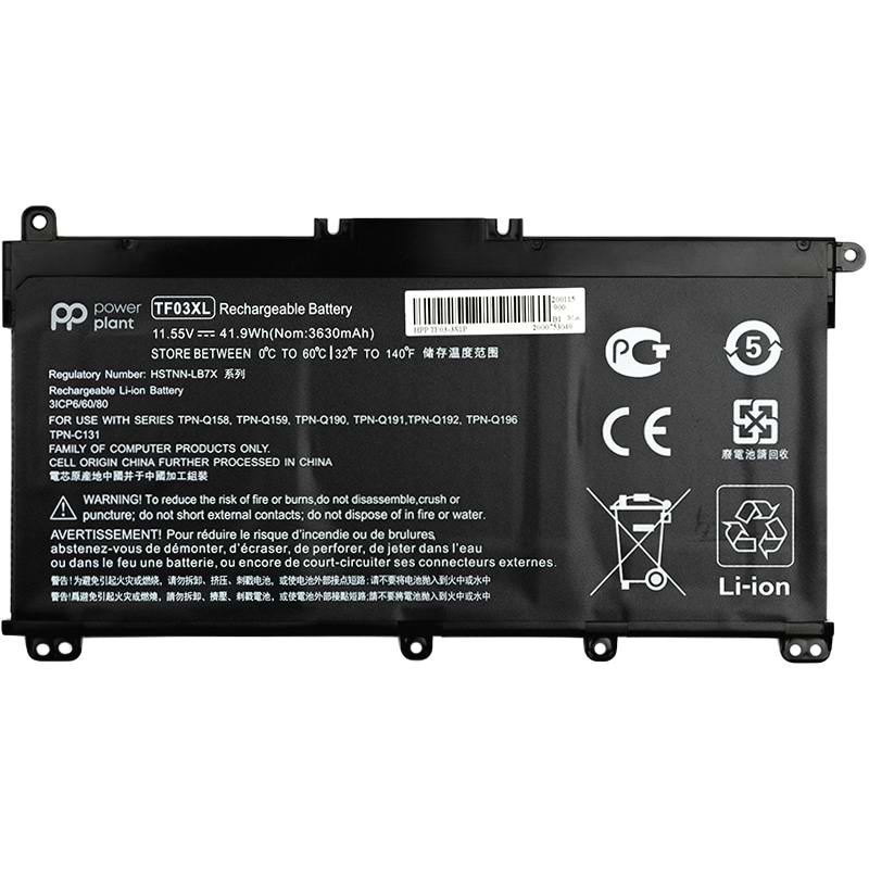 Акумулятор для ноутбука PowerPlant HP Pavilion 15-CD (TF03XL) 11.55V 41.9Wh (NB461394) - Фото 1