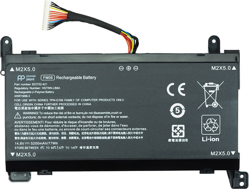 Аккумулятор для ноутбука PowerPlant HP Omen 17 (FM08) 14.8V 5200mAh (NB461660)