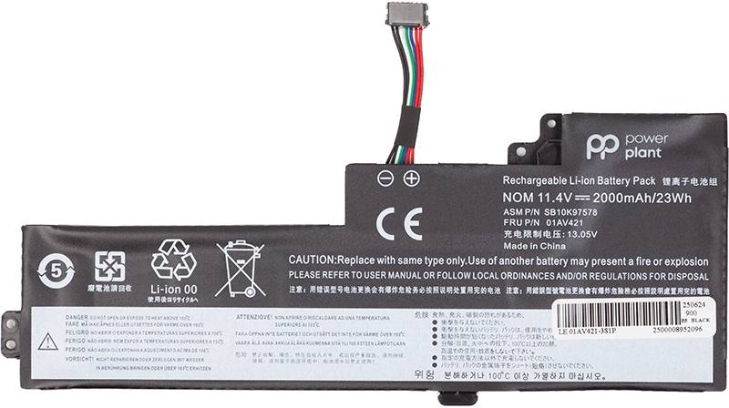 Фото - Акумулятор для ноутбука PowerPlant LENOVO ThinkPad T480 (01AV420) 11.4V 2000mAh (NB481194)